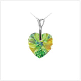 Swarovski Element Heart Necklace - Peridot - K. Crystals Online