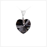 Swarovski Element Heart Necklace - Silver Night - K. Crystals Online