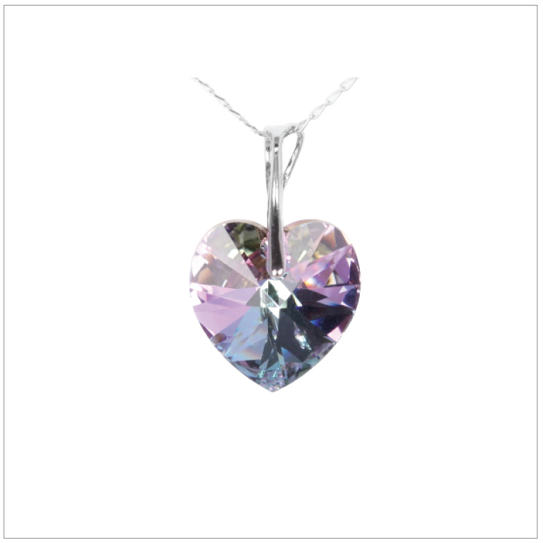 Swarovski Element Heart Necklace - Vitrail Light - K. Crystals Online