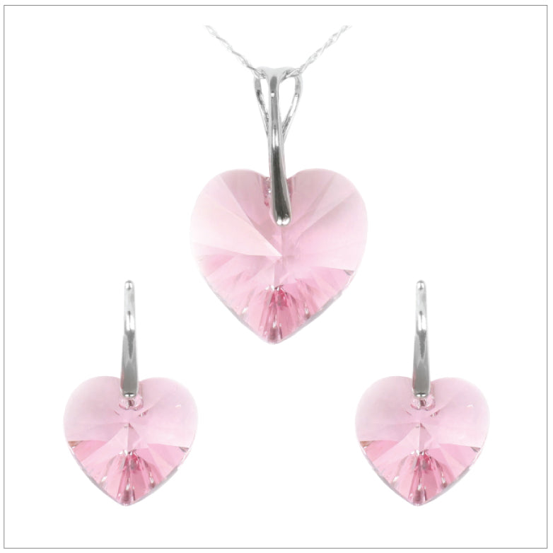 Swarovski Element Heart Set - Light Rose - K. Crystals Online