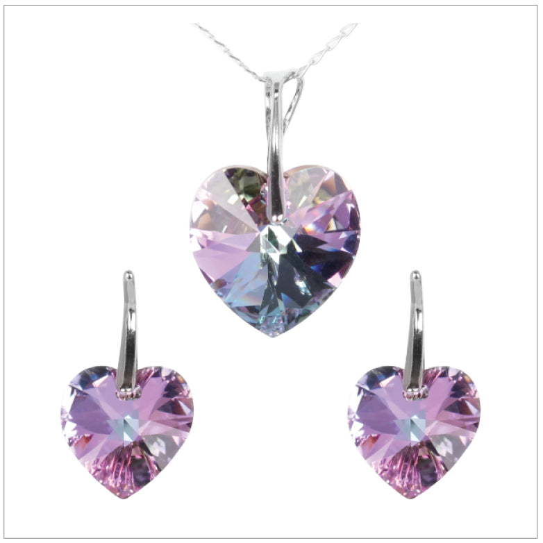 Swarovski Element Heart Set - Vitrail Light - K. Crystals Online