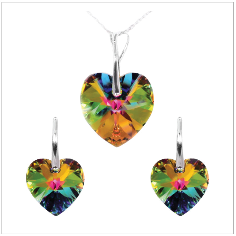 Swarovski Element Heart Set - Vitrail Medium - K. Crystals Online
