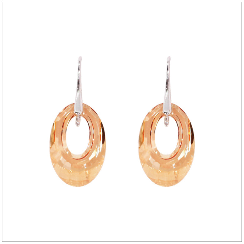 Swarovski Element Helios Earrings - Golden Shadow - swarovski jewellery south africa kcrystals