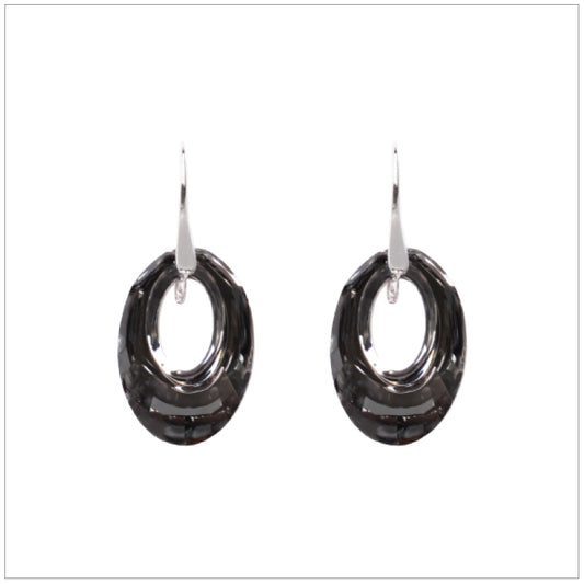 Swarovski Element Helios Earrings - Silver Night - swarovski jewellery south africa kcrystals