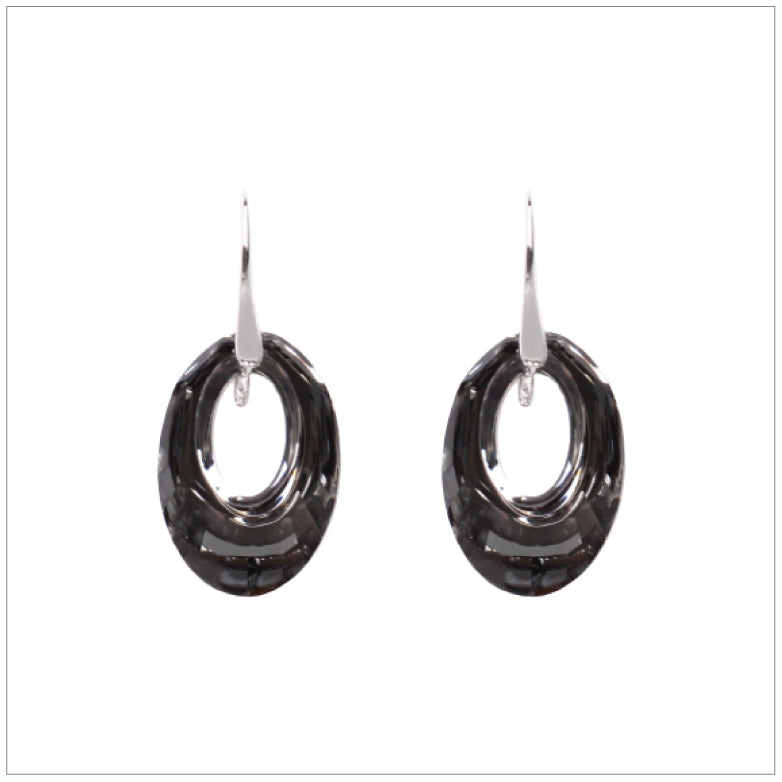 Swarovski Element Helios Earrings - Silver Night - swarovski jewellery south africa kcrystals