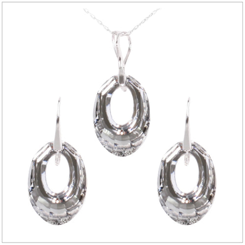 Swarovski Element Helios Set - Chrome/Labrador - swarovski jewellery south africa kcrystals