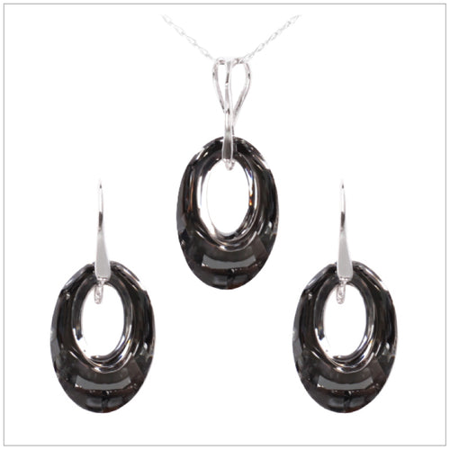 Swarovski Element Helios Set - Silver Night - swarovski jewellery south africa kcrystals