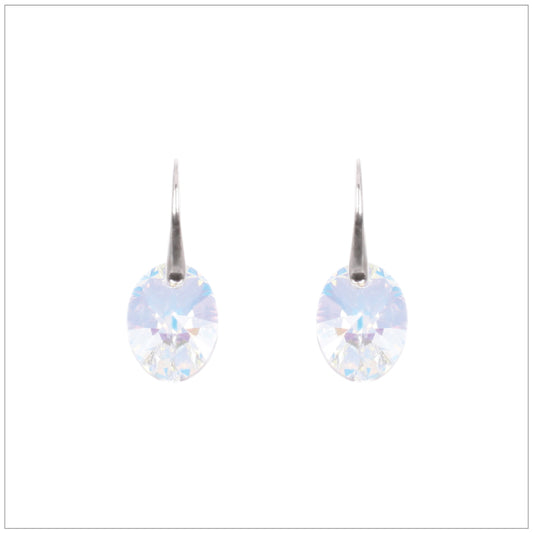 Swarovski Element Oval Earrings - Aurore Boreale