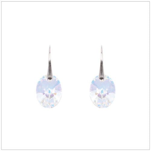 Swarovski Element Oval Earrings - Aurore Boreale