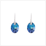 Swarovski Element Oval Earrings - Bermuda Blue