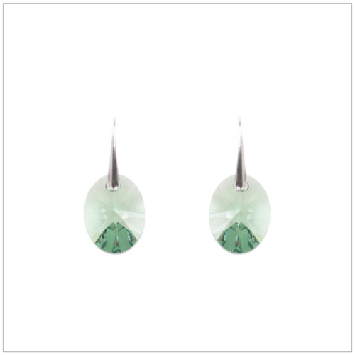 Swarovski Element Oval Earrings - Fern Green