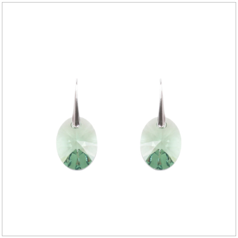 Swarovski Element Oval Earrings - Fern Green