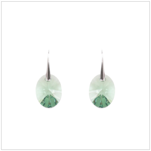 Swarovski Element Oval Earrings - Fern Green