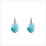 Swarovski Element Oval Earrings - Indicolite