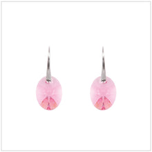 Swarovski Element Oval Earrings - Light Rose