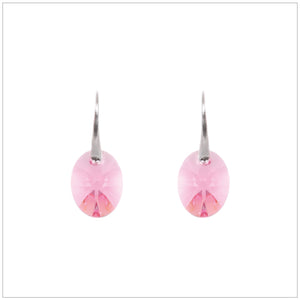 Swarovski Element Oval Earrings - Light Rose