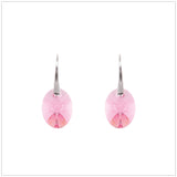 Swarovski Element Oval Earrings - Light Rose