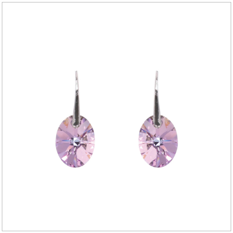 Swarovski Element Oval Earrings - Vitrail Light