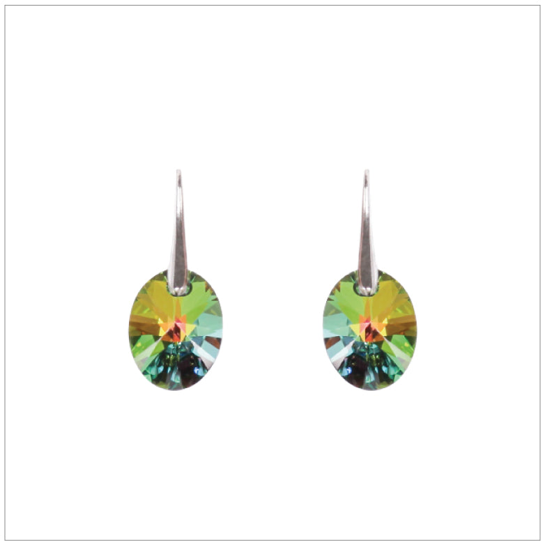 Swarovski Element Oval Earrings - Vitrail Medium