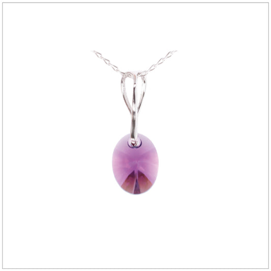 Swarovski Element Oval Necklace - Amethyst