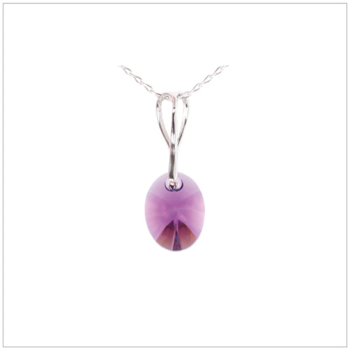 Swarovski Element Oval Necklace - Amethyst
