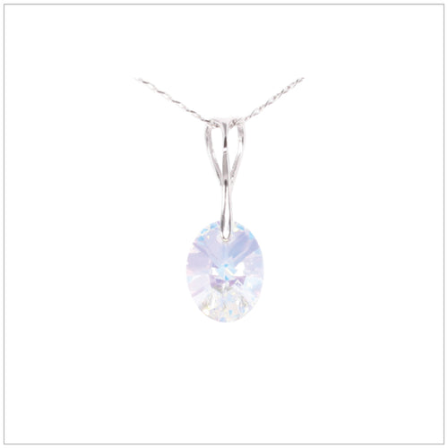 Swarovski Element Oval Necklace - Aurore Boreale