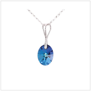 Swarovski Element Oval Necklace - Bermuda Blue
