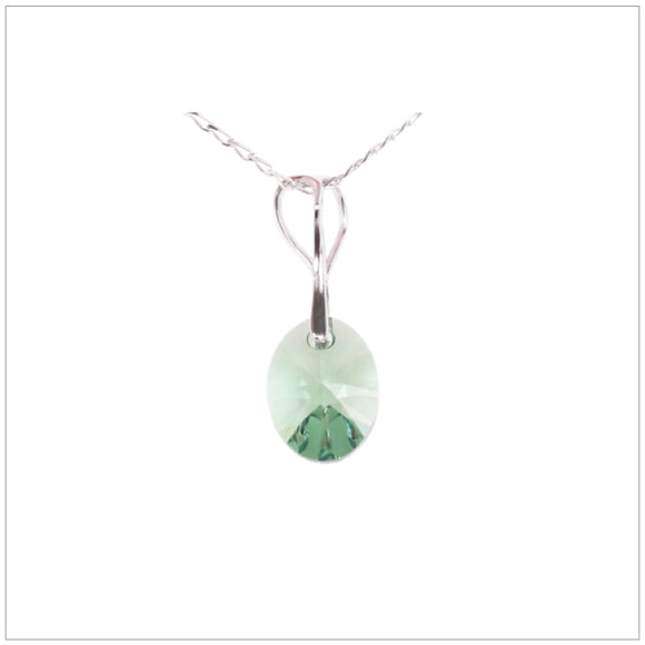 Swarovski Element Oval Necklace - Fern Green