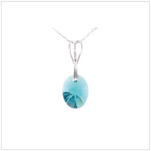 Swarovski Element Oval Necklace - Indicolite