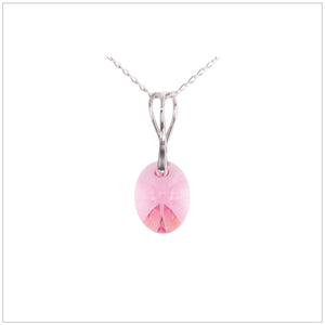 Swarovski Element Oval Necklace - Light Rose