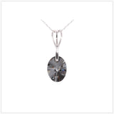 Swarovski Element Oval Necklace - Silver Night
