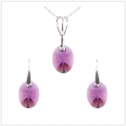 Swarovski Element Oval Set - Amethyst