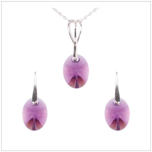 Swarovski Element Oval Set - Amethyst