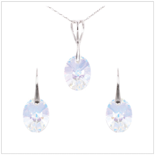 Swarovski Element Oval Set - Aurore Boreale