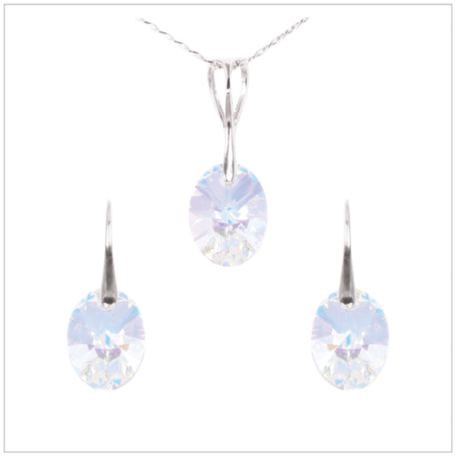 Swarovski Element Oval Set - Aurore Boreale