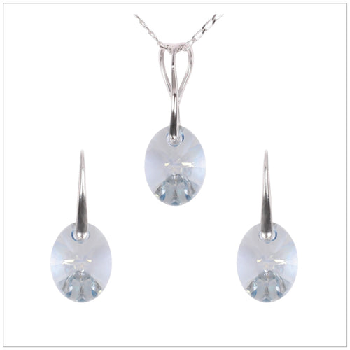 Swarovski Element Oval Set - Blue Shadow