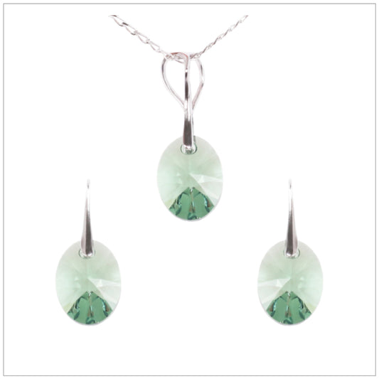 Swarovski Element Oval Set - Fern Green