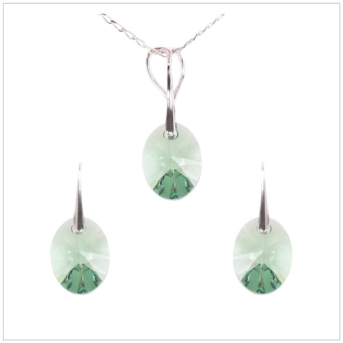 Swarovski Element Oval Set - Fern Green