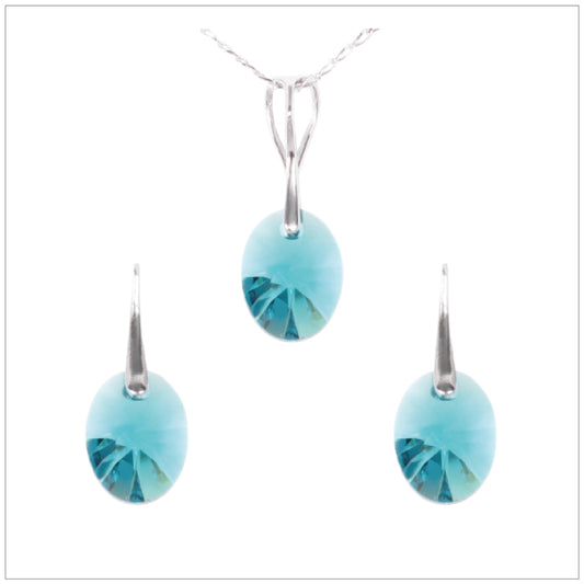 Swarovski Element Oval Set - Indicolite