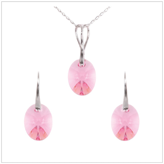 Swarovski Element Oval Set - Light Rose