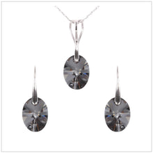 Swarovski Element Oval Set - Silver Night