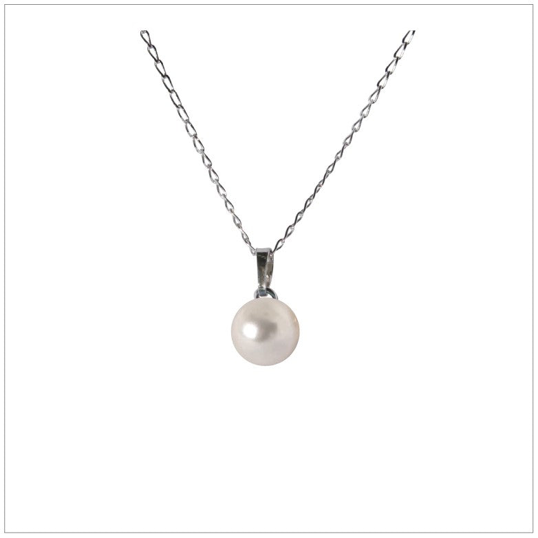 Swarovski Element Pearl Necklace - Iridescent Pearl Grey Dove
