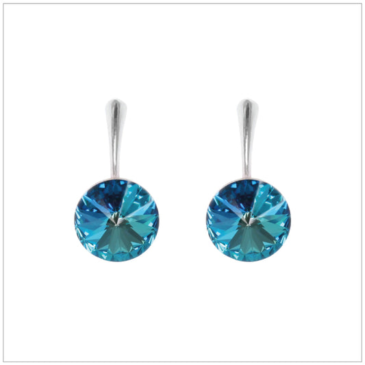 Swarovski Element Rivoli Earrings - Bermuda Blue - K. Crystals Online