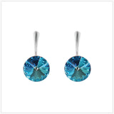 Swarovski Element Rivoli Earrings - Bermuda Blue - K. Crystals Online