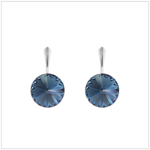 Swarovski Element Rivoli Earrings - Dark Indigo - K. Crystals Online