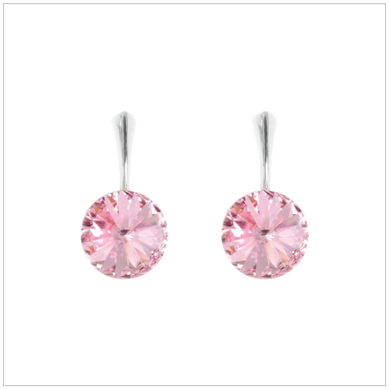 Swarovski Element Rivoli Earrings - Light Rose - K. Crystals Online