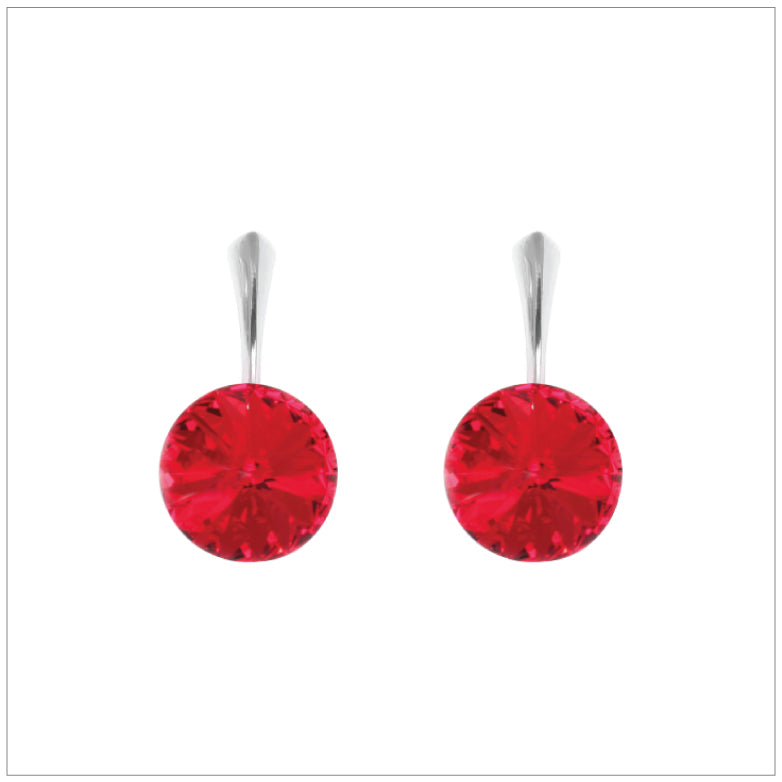 Swarovski Element Rivoli Earrings - Light Siam - K. Crystals Online