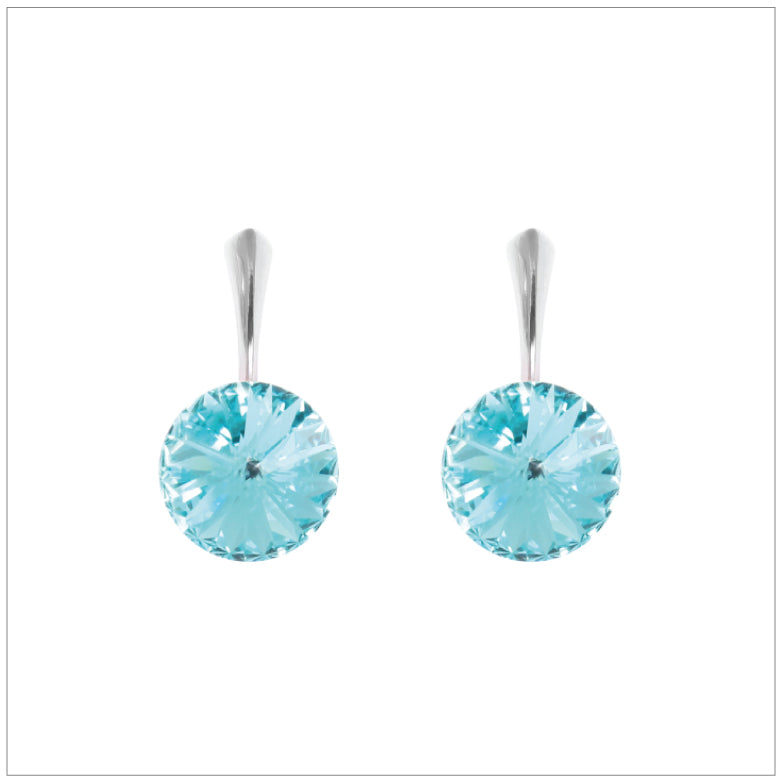 Swarovski Element Rivoli Earrings - Light Turquoise - K. Crystals Online