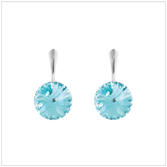 Swarovski Element Rivoli Earrings - Light Turquoise - K. Crystals Online