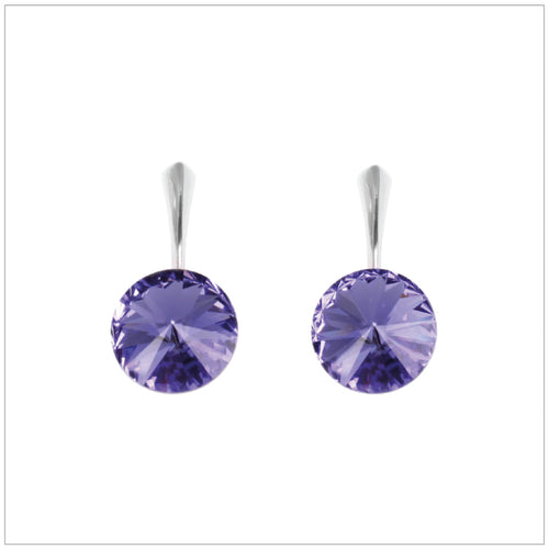 Swarovski Element Rivoli Earrings - Tanzanite - K. Crystals Online